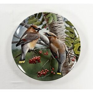 1987 Edwin M Knowles Cedar Waxwing Collector Plate Birds of Your Garden Series